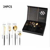 24PCs Yael Designer Premium Polished Cutlery Set